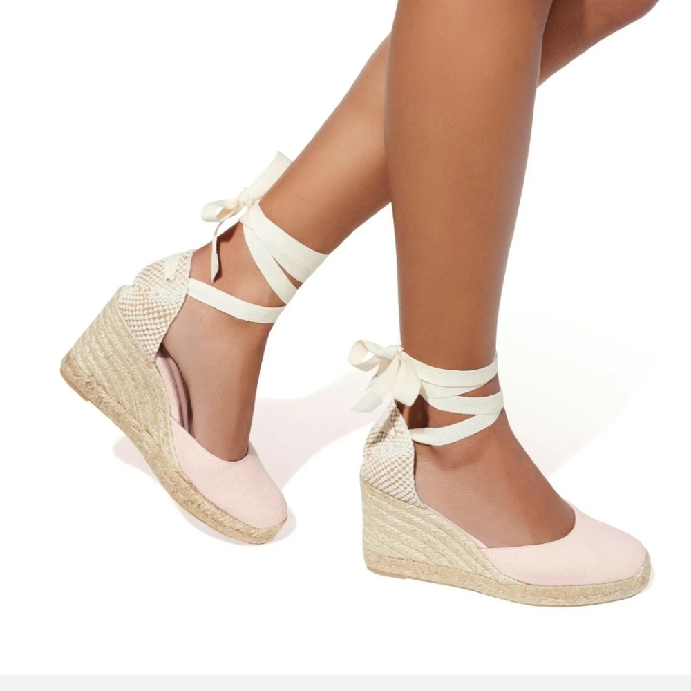 NWT Margaux x Gal Meets Glam 42.5 M Blush Pink Espadrilles 11.5 - Picture 2 of 9